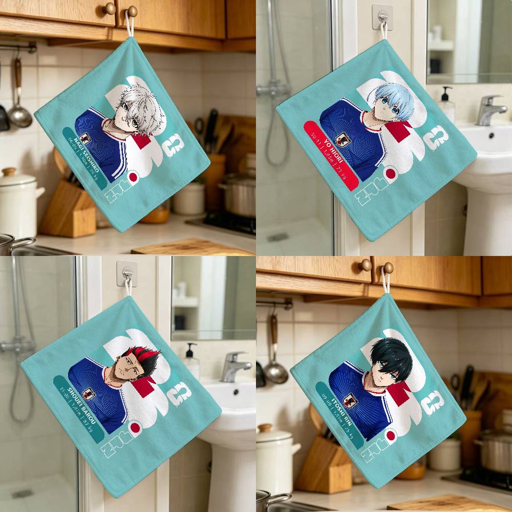 Japanese Home Textiles - منشفة يد يابانية أنيمي زرقاء للمطبخ