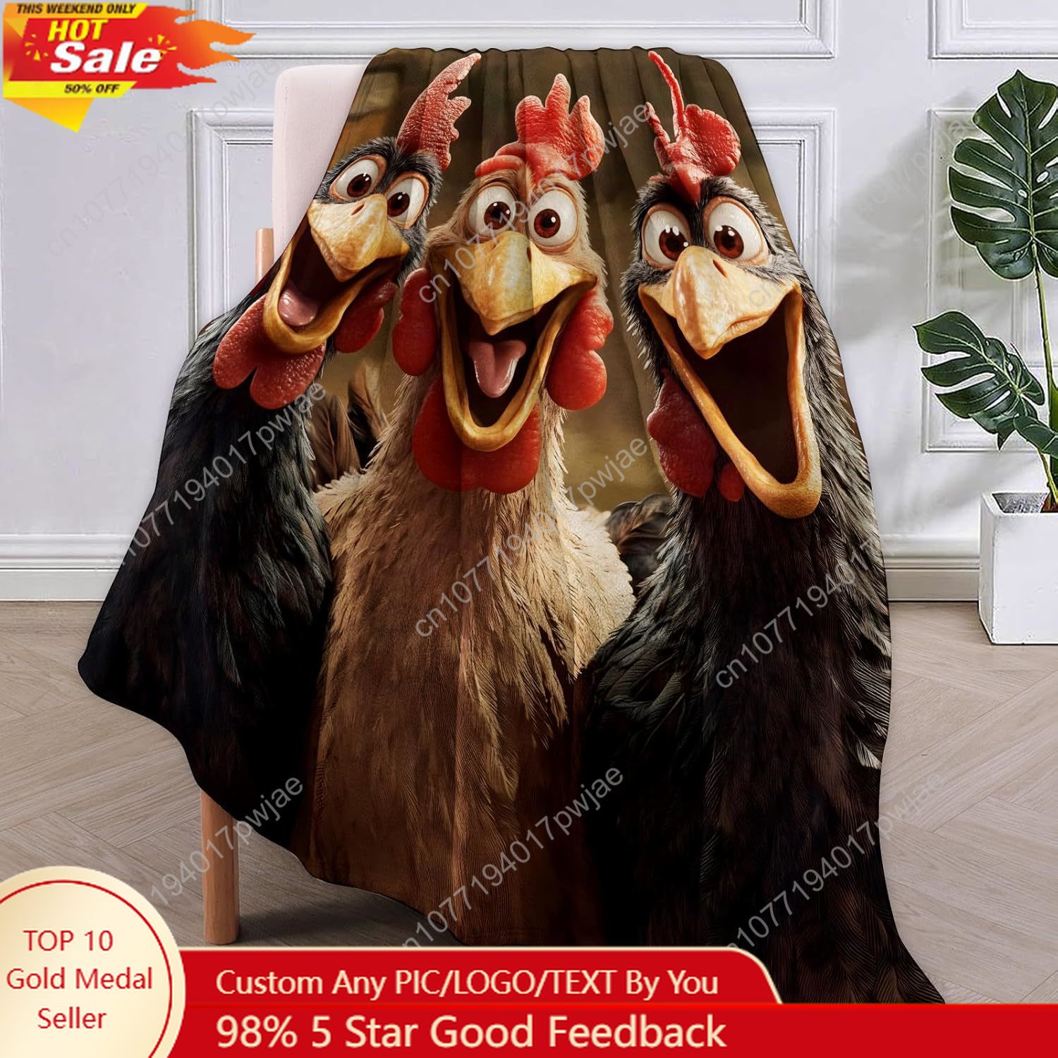 Home Textiles Blanket - هدايا بطانية الدجاج للنساء، بطانية فانيلا