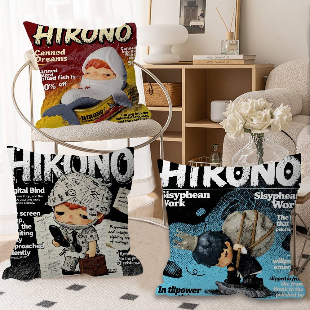 Quality Home Textiles - غطاء وسادة كرتوني H-HIRONOS مخصص لتزيين