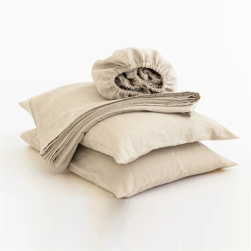 Fitted Sheet Deep - ملاءات سرير ناعمة 100% كتان، طقم