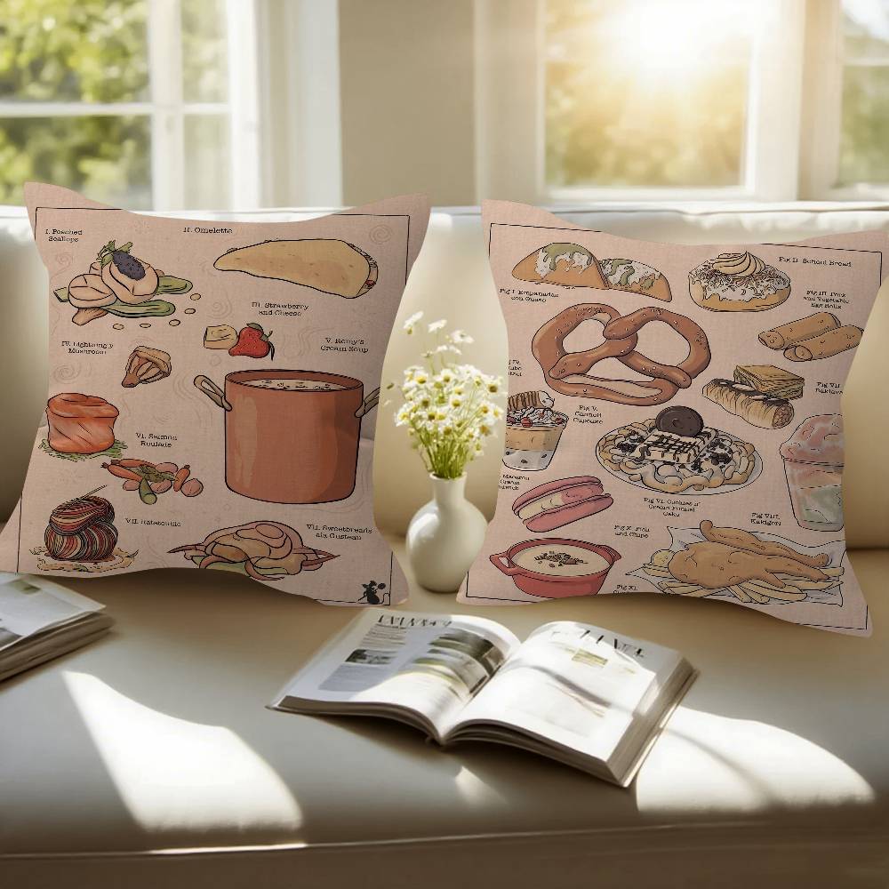 Japanese Home Textiles - غطاء وسادة مخصص بتصميم طعام ياباني