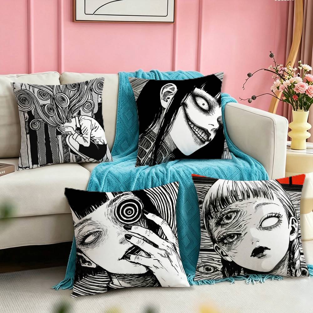 Japanese Home Textiles - غطاء وسادة ياباني مطبوع على الوجهين