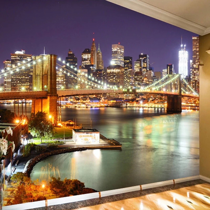 Home Textiles New York - جدارية ثلاثية الأبعاد مخصصة لمنظر مدينة