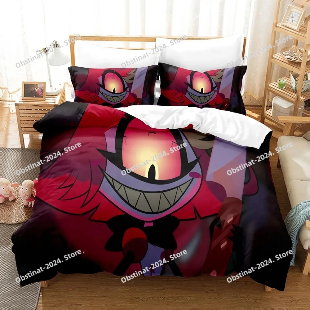 Home Textiles Classic Fashion - موضة الكرتون Hazbin طقم سرير الفندق
