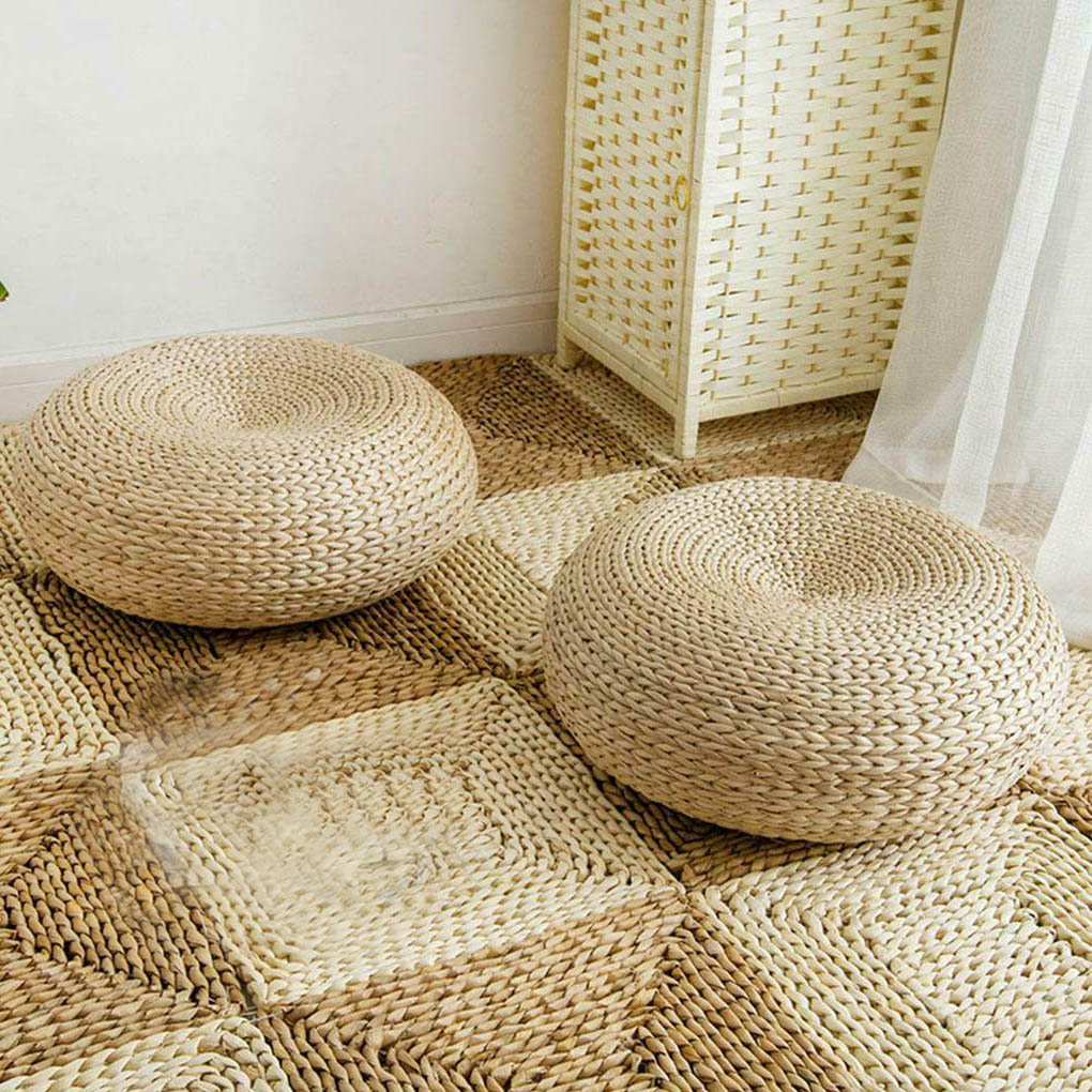القش الطبيعي وسادة مستديرة الي - مراجعة Japanese Home Textiles وسعره