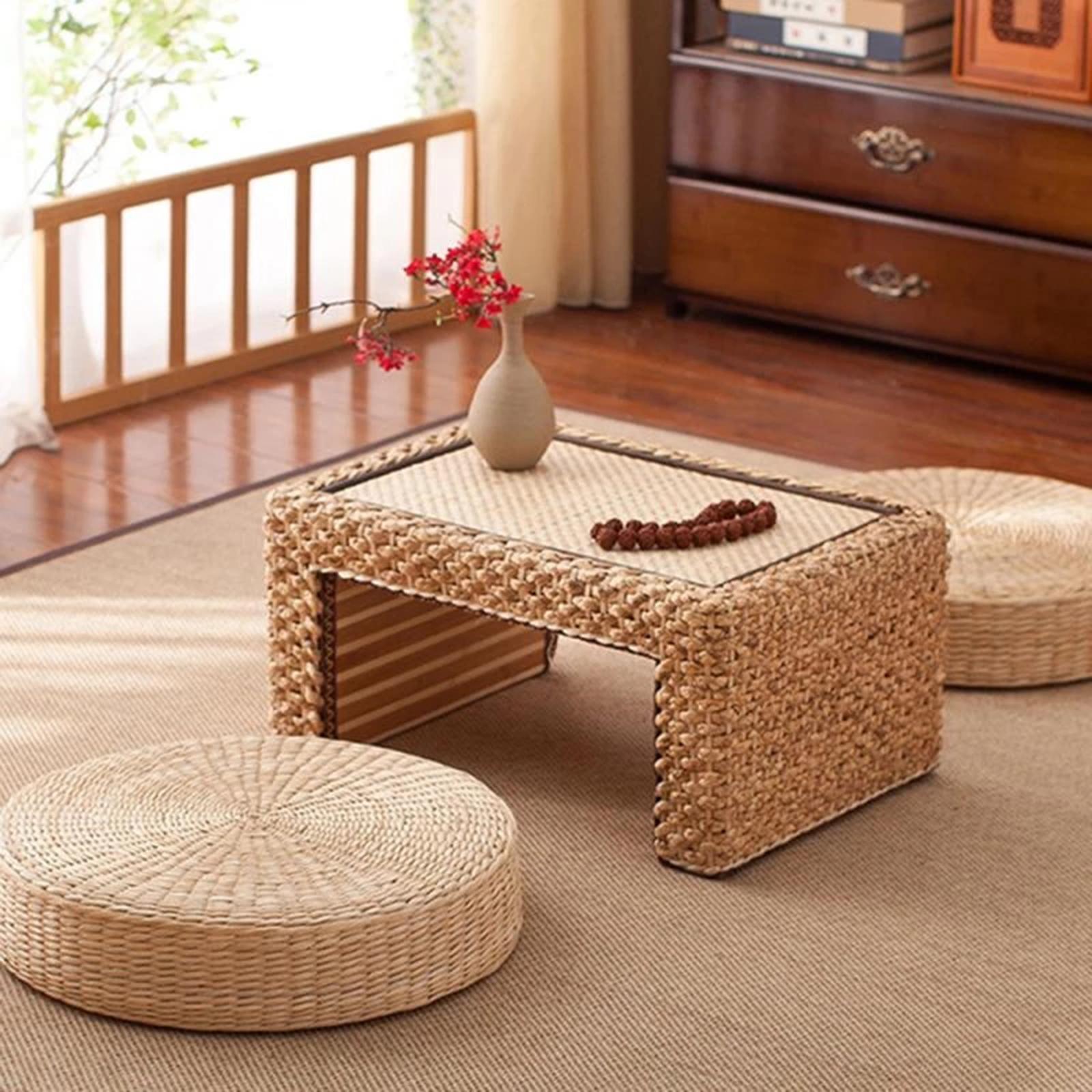 القش الطبيعي وسادة مستديرة الي - مراجعة Japanese Home Textiles وسعره