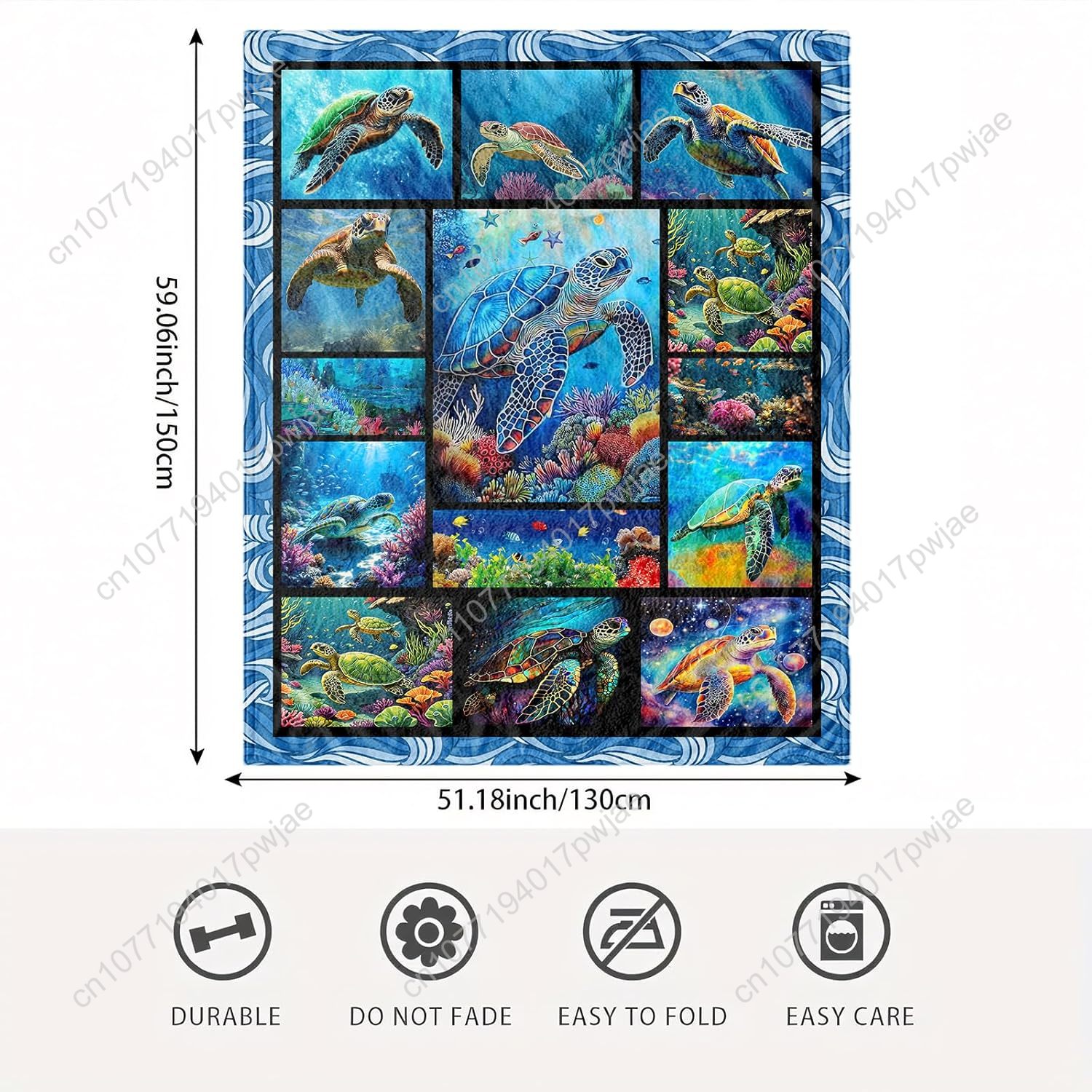 السلاحف البحرية الفانيلا رمي ب - مراجعة Home Textiles Blanket وسعره