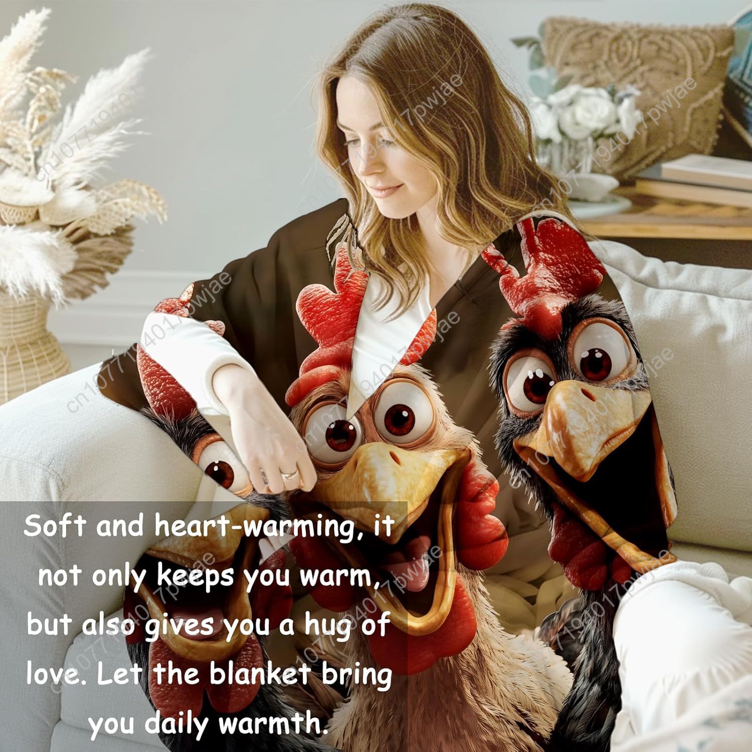 هدايا بطانية الدجاج للنساء، بط - مراجعة Home Textiles Blanket وسعره