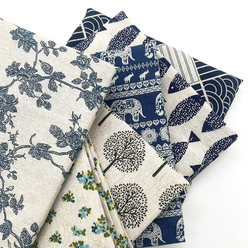 قماش قطني كتان بنقشة زهور بوهي - مراجعة Textiles For Home وسعره