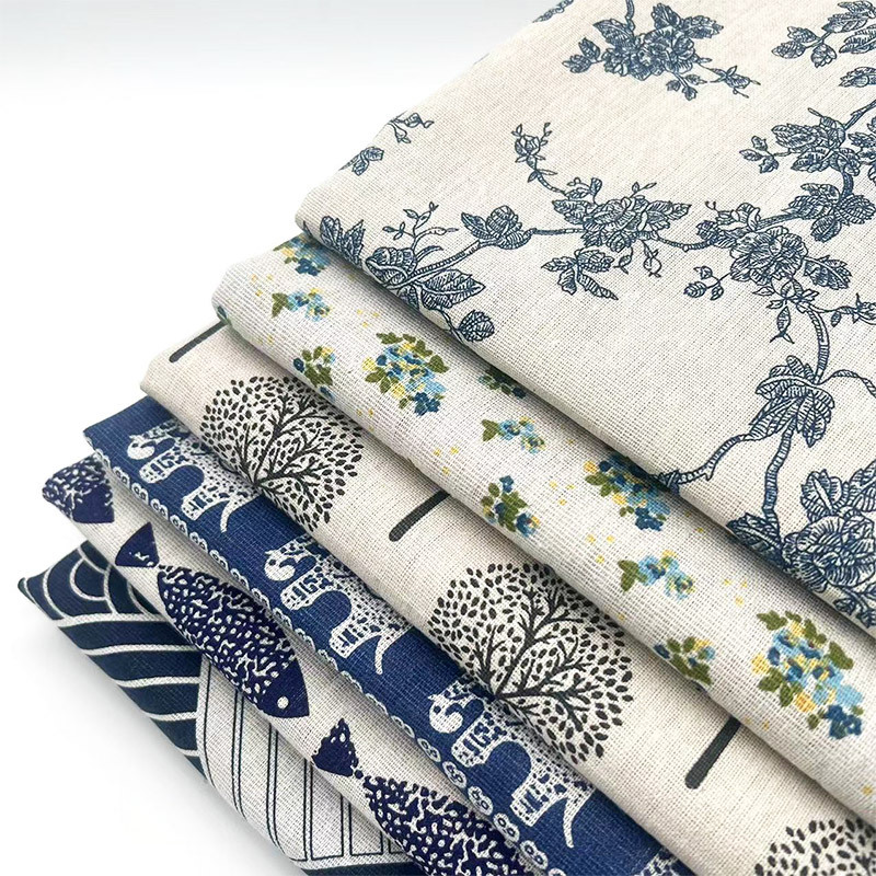 قماش قطني كتان بنقشة زهور بوهي - مراجعة Textiles For Home وسعره