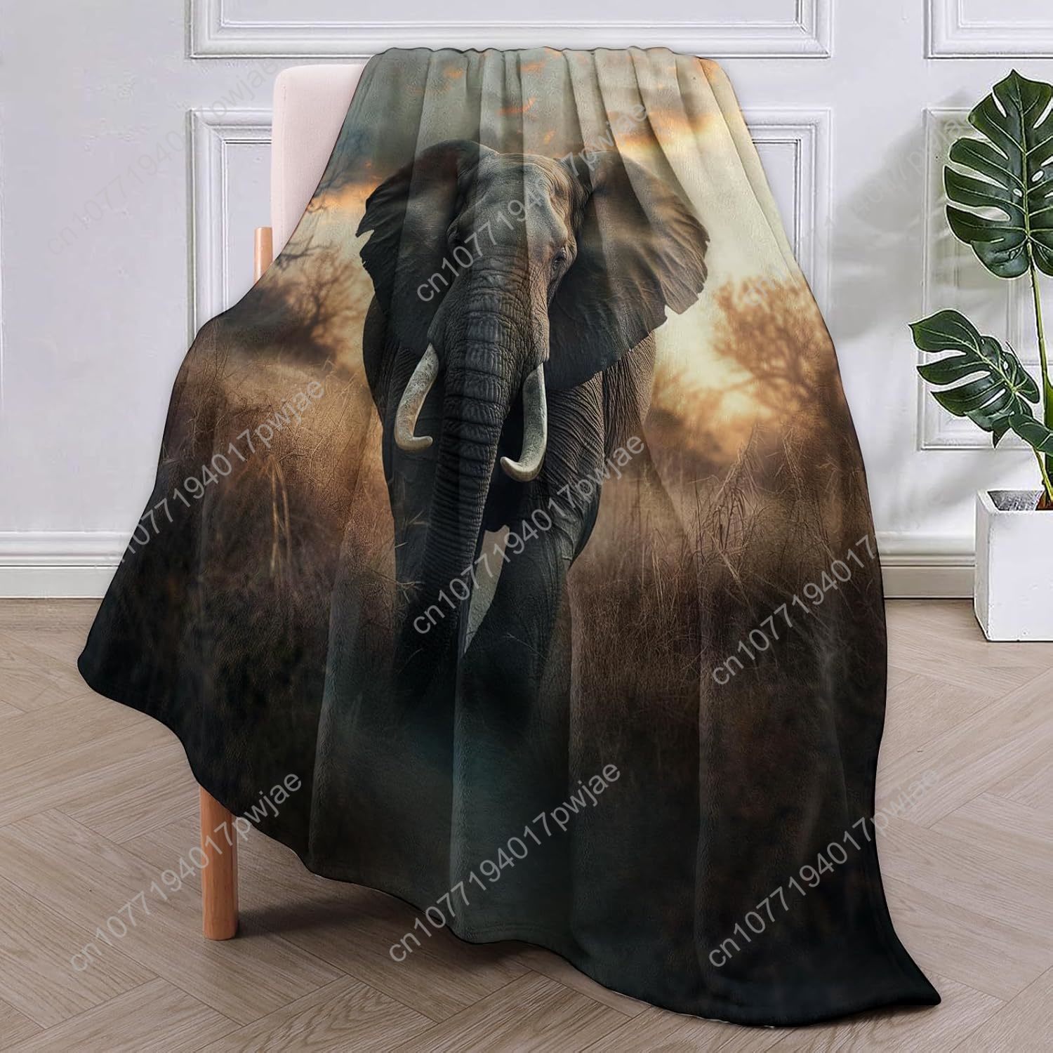 بطانية صوف الفيل، مشهد الحياة  - مراجعة Home Textiles Blanket وسعره