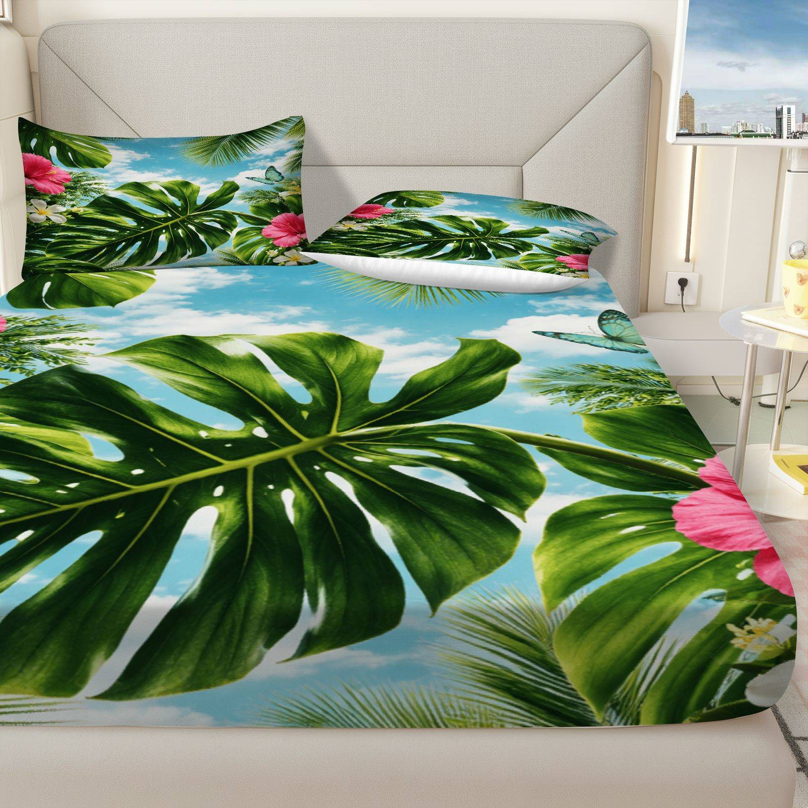 طقم ملاءات سرير بنقشة الكركديه - مراجعة Fitted Sheet Deep وسعره