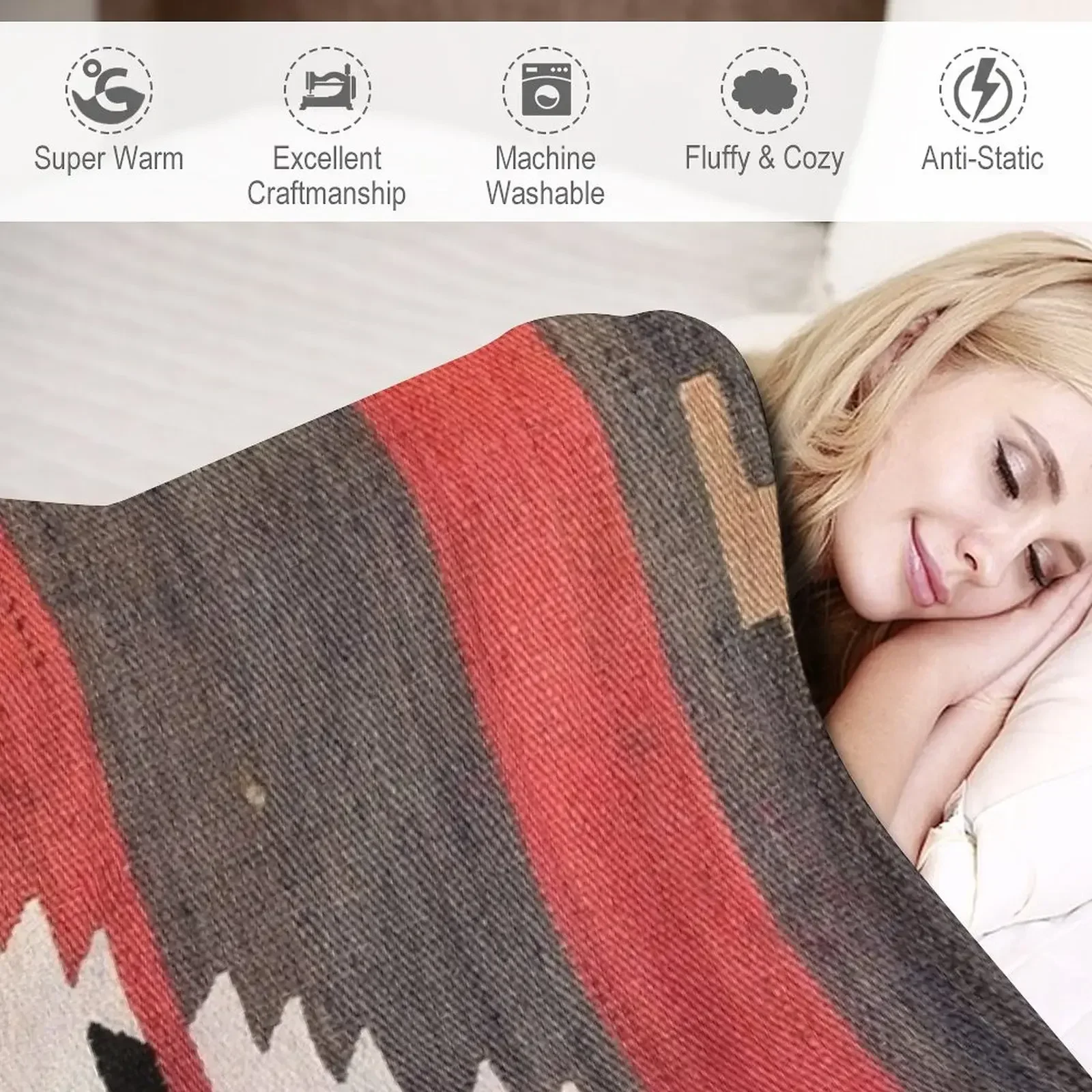 بطانية كليم تركية عتيقة بنقوش  - مراجعة Home Textiles Classic Fashion وسعره