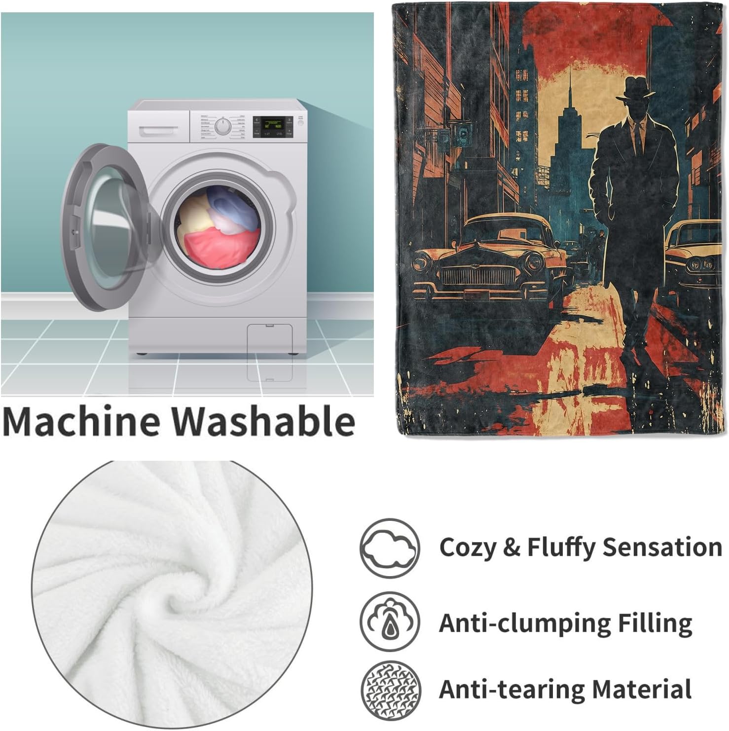 بطانية Noir Detective هدايا لل - مراجعة Home Textiles Blanket وسعره