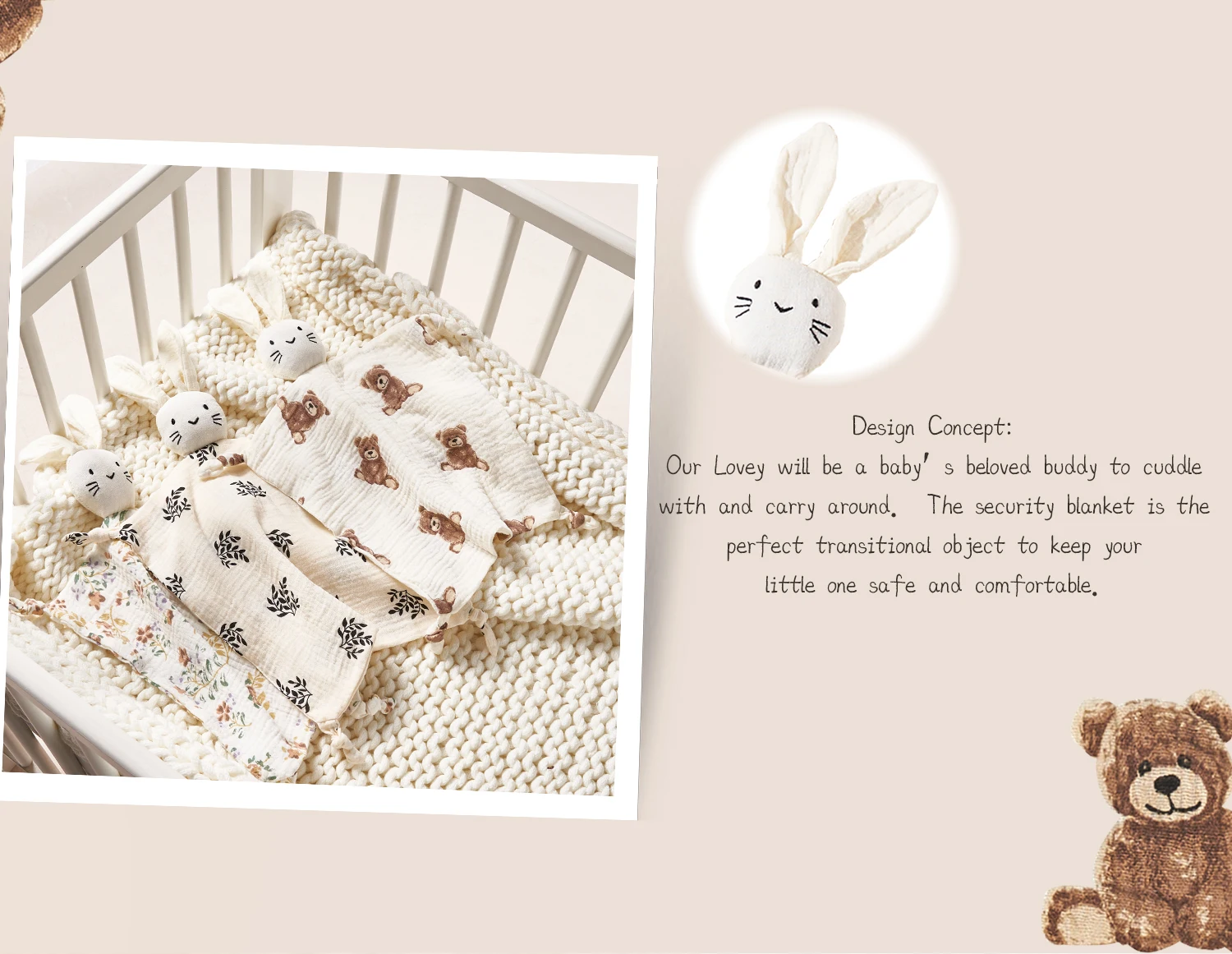 منشفة مهدئة للأطفال: دمية أرنب - مراجعة Home Textiles Blanket وسعره