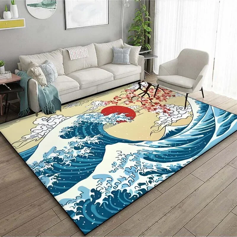 الفن الياباني كاناغاوا موجات ا - مراجعة Japanese Home Textiles وسعره