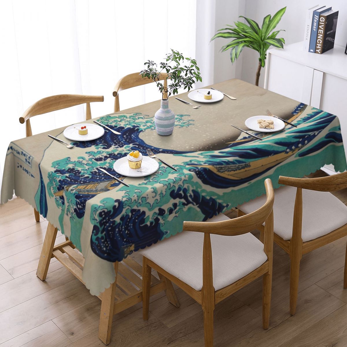موجة كبيرة قبالة كاناغاوا Tabl - مراجعة Japanese Home Textiles وسعره