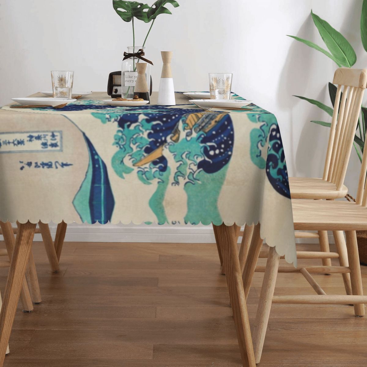 موجة كبيرة قبالة كاناغاوا Tabl - مراجعة Japanese Home Textiles وسعره